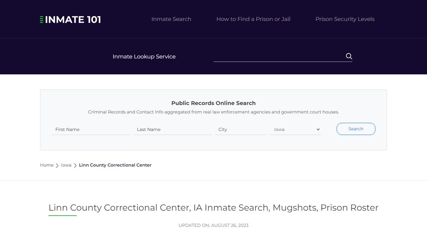 Linn County Correctional Center, IA Inmate Search, Mugshots, Prison ...